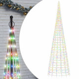 Vidaxl led-kerstboom aan vlaggenmast 3000 leds kleurrijk 800 cm