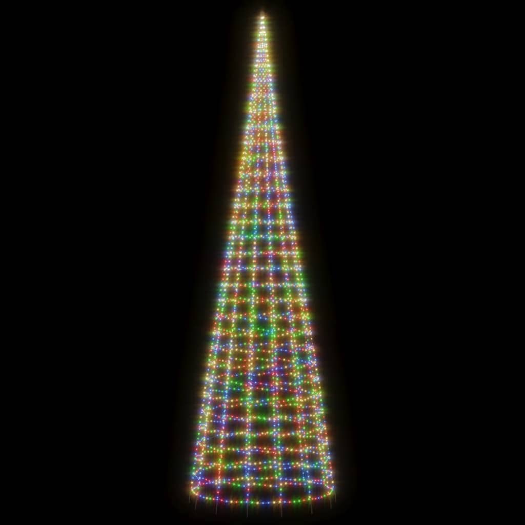 Vidaxl led-kerstboom aan vlaggenmast 3000 leds kleurrijk 800 cm