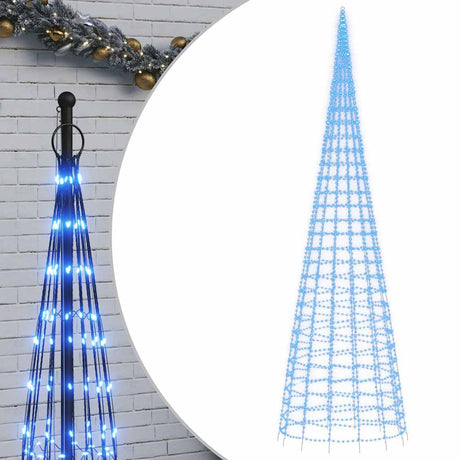 Vidaxxl LED-Weihnachtsbaum am Fahnenmast 3000 LEDs 800 cm blau
