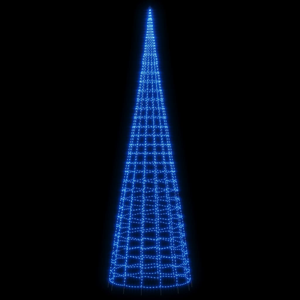 Vidaxxl LED-Weihnachtsbaum am Fahnenmast 3000 LEDs 800 cm blau