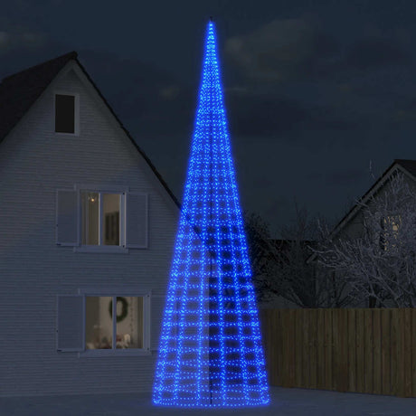Vidaxxl LED-Weihnachtsbaum am Fahnenmast 3000 LEDs 800 cm blau