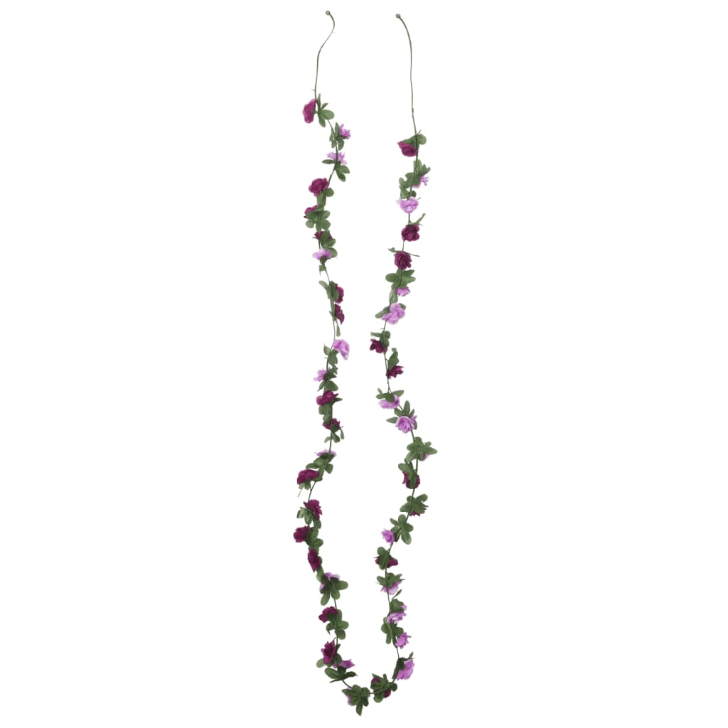 Vidaxl Christmas Garlands With Flowers 6 St 250 cm Spring Light Purple