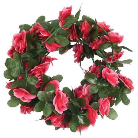 Vidaxx Weihnachtsgirlanden mit Blumen 6 Stück 250 cm Frühling rosa rot