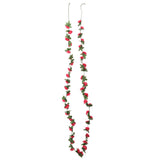 Vidaxx Weihnachtsgirlanden mit Blumen 6 Stück 250 cm Frühling rosa rot