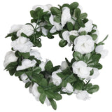 Vidaxl julegarland med blomster 6 st 250 cm fjeder hvid