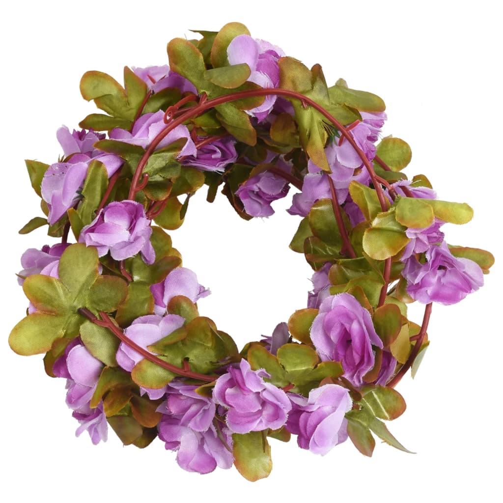 Vidaxl julegarland med blomster 6 st 250 cm lys lilla lilla