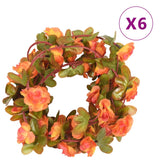 Vidaxl Christmas Garlands med blomster 6 st 250 cm orange