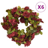 Vidaxl Christmas Garlands med blomster 6 st 250 cm vinrød