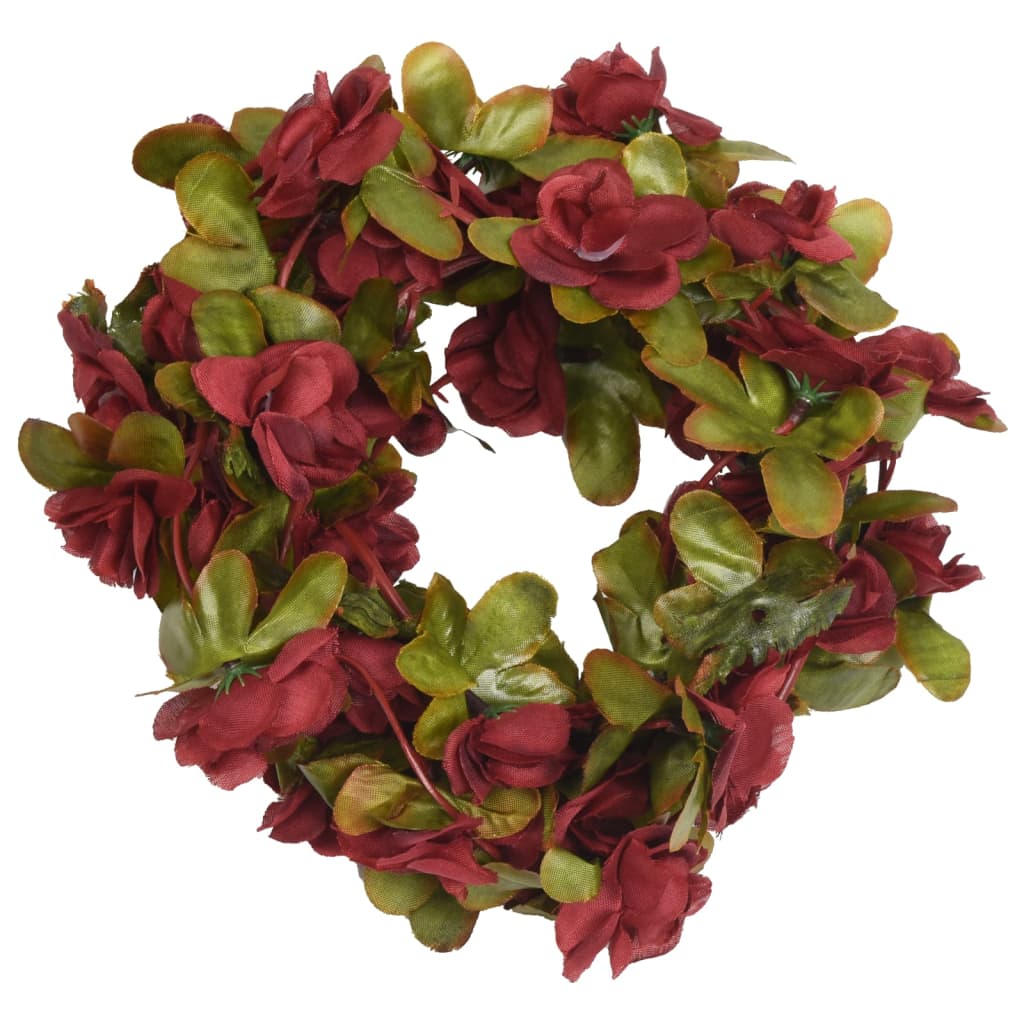 Vidaxl Christmas Garlands med blomster 6 st 250 cm vinrød