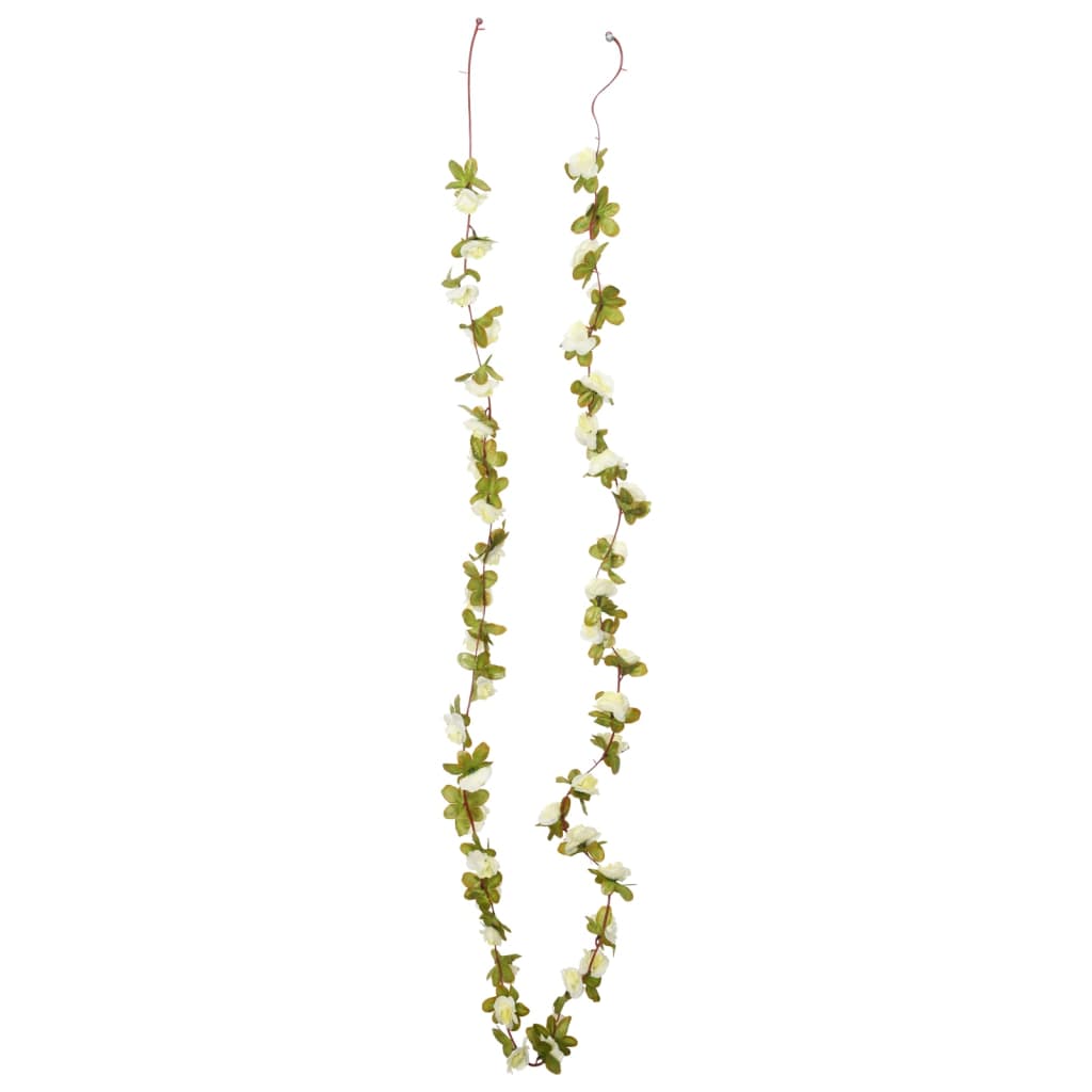 Vidaxl Garlands natalizi con fiori 6 St 250 cm Bianco