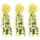 Vidaxl julegarland med blomster 3 st 85 cm gul