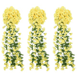 Vidaxx Weihnachtsgirlanden mit Blumen 3 Stück 85 cm Gelb