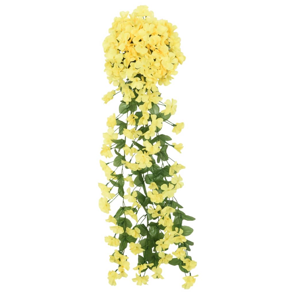 Vidaxl julegarland med blomster 3 st 85 cm gul