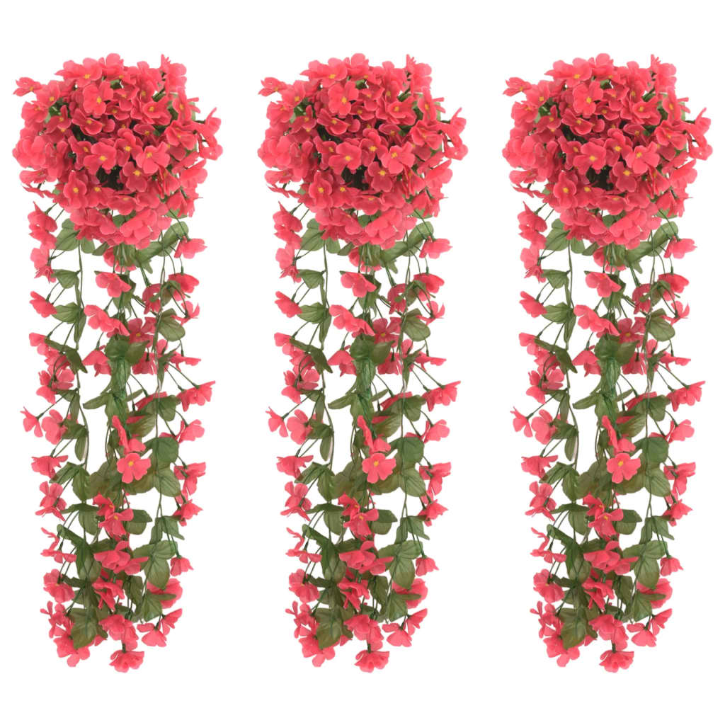 VidaXL Weihnachtsgirlanden mit Blumen 3 Stück 85 cm Rosa