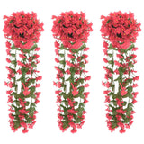 VidaXL Weihnachtsgirlanden mit Blumen 3 Stück 85 cm Rosa