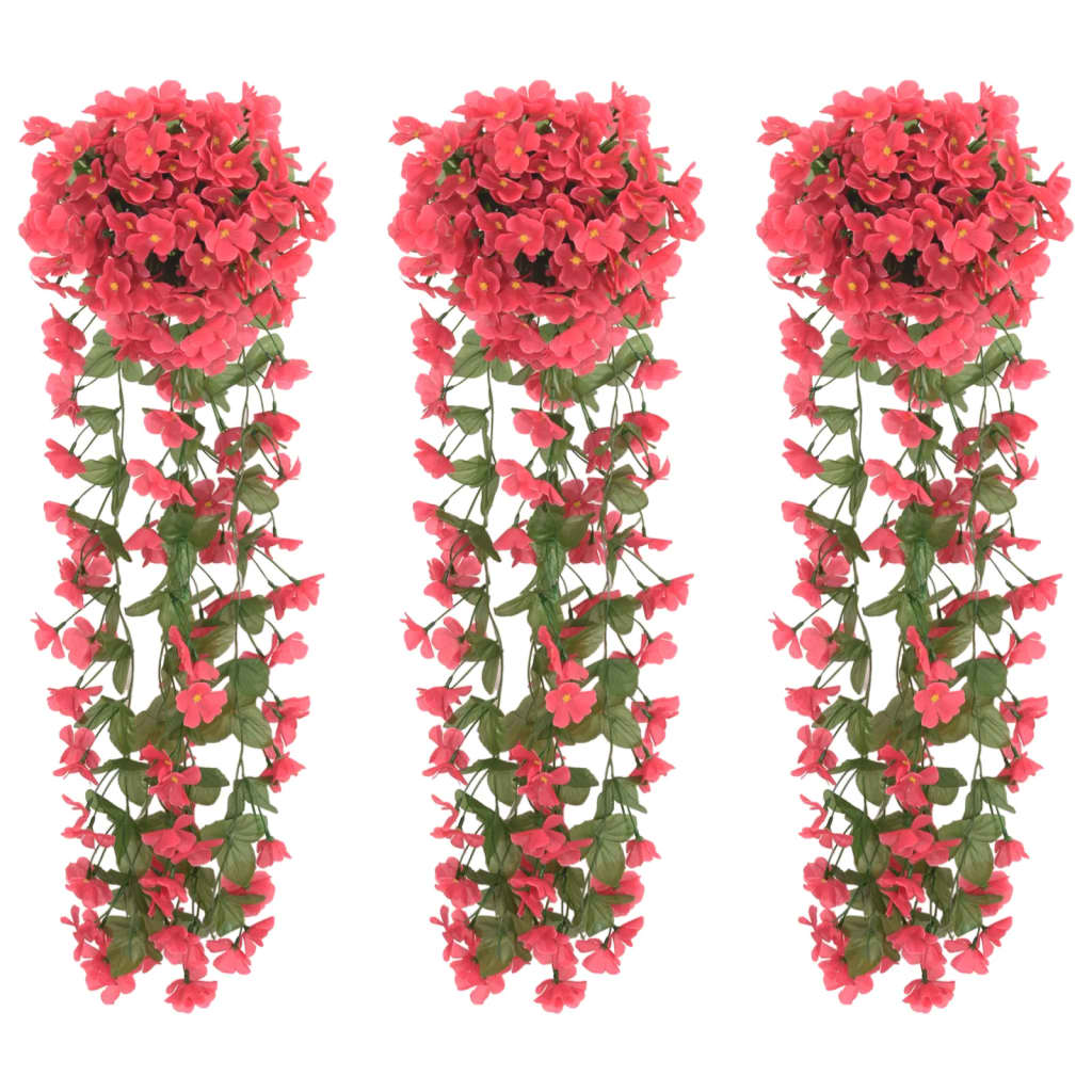 Vidaxl Garlands de Noël avec des fleurs 3 st 85 cm Rosé