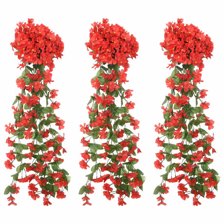 Vidaxx Blumengirlanden 3 Stück 85 cm rot