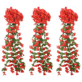 VidaXL Weihnachtsgirlanden mit Blumen 3 Stück 85 cm Rot