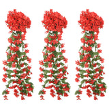 Vidaxl Christmas garlands with flowers 3 st 85 cm red