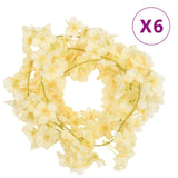 Vidaxl Garlands de Noël avec des fleurs 6 pcs 180 cm Champagne colorés