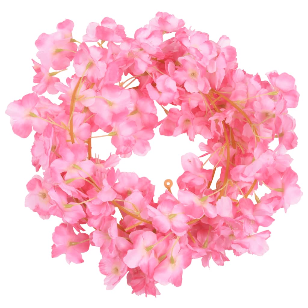 Vidaxl Garlands de Noël avec des fleurs 6 st 180 cm rose foncé