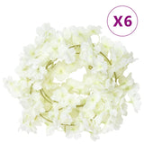 Vidaxx Weihnachtsgirlanden mit Blumen 6 Stück 180 cm weiß