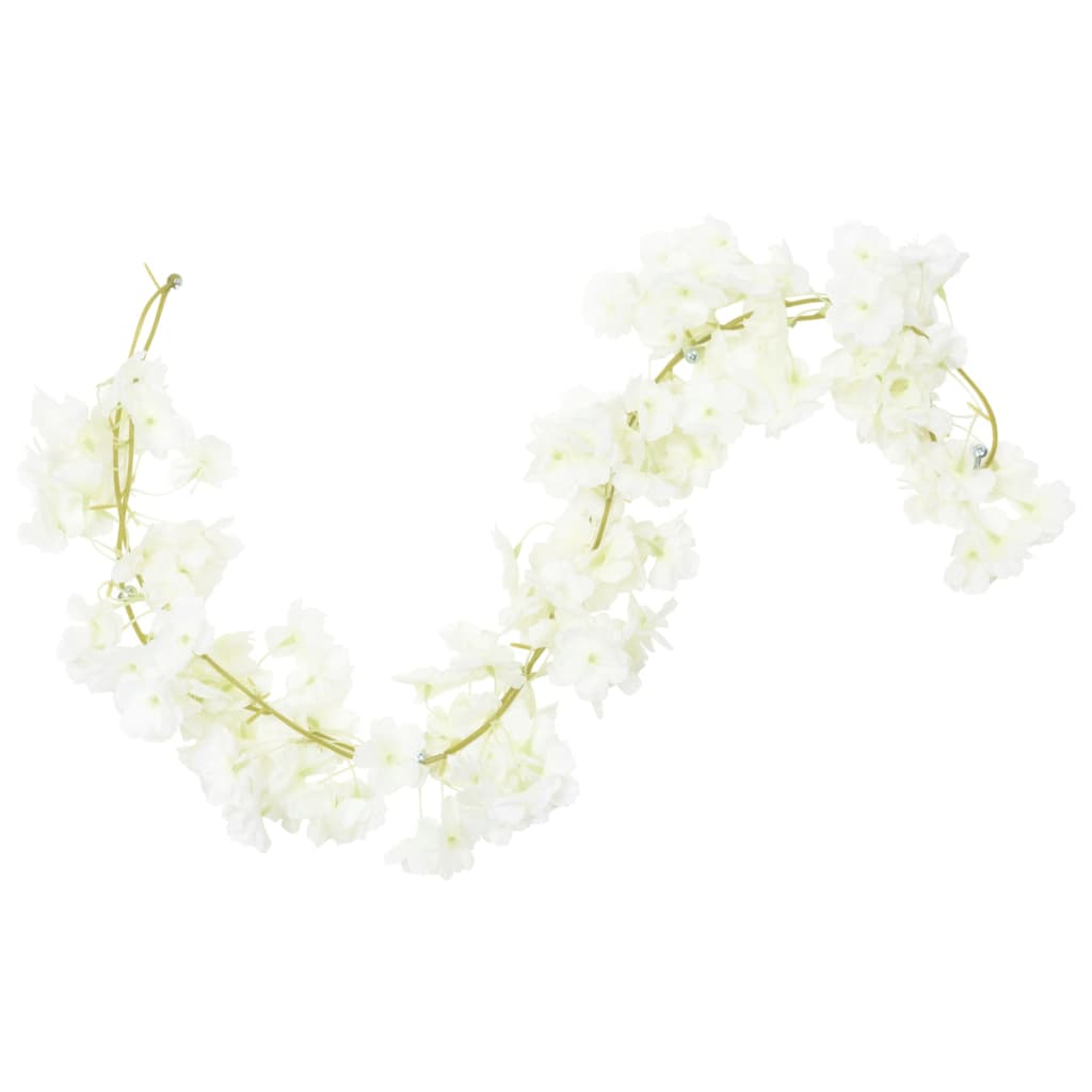 Vidaxl Christmas garlands with flowers 6 st 180 cm white