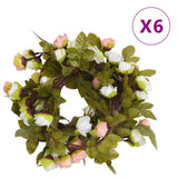 Vidaxl Garlands de Noël avec des fleurs 6 st 215 cm Champagne colorée