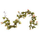 VidaXL Weihnachtsgirlanden mit Blumen 6 Stück 215 cm Champagnerfarben