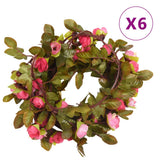 VidaXL Weihnachtsgirlanden mit Blumen 6 Stück 215 cm rosa