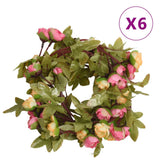 VidaXL Weihnachtsgirlanden mit Blumen 6 Stück 215 cm Rosa