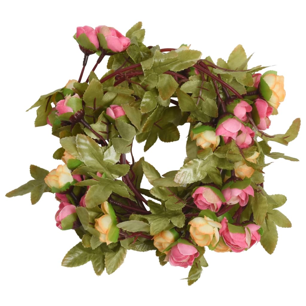 Vidaxl Christmas garlands with flowers 6 st 215 cm pink