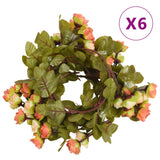 Vidaxl Christmas garlands with flowers 6 st 215 cm Sunrise red