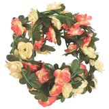 VidaXL Weihnachtsgirlanden mit Blumen 6 Stück 240 cm rosa und champagnerfarben