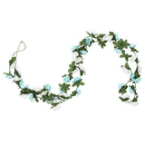 VidaXL Weihnachtsgirlanden mit Blumen 6 Stück 240 cm Blau und Weiß