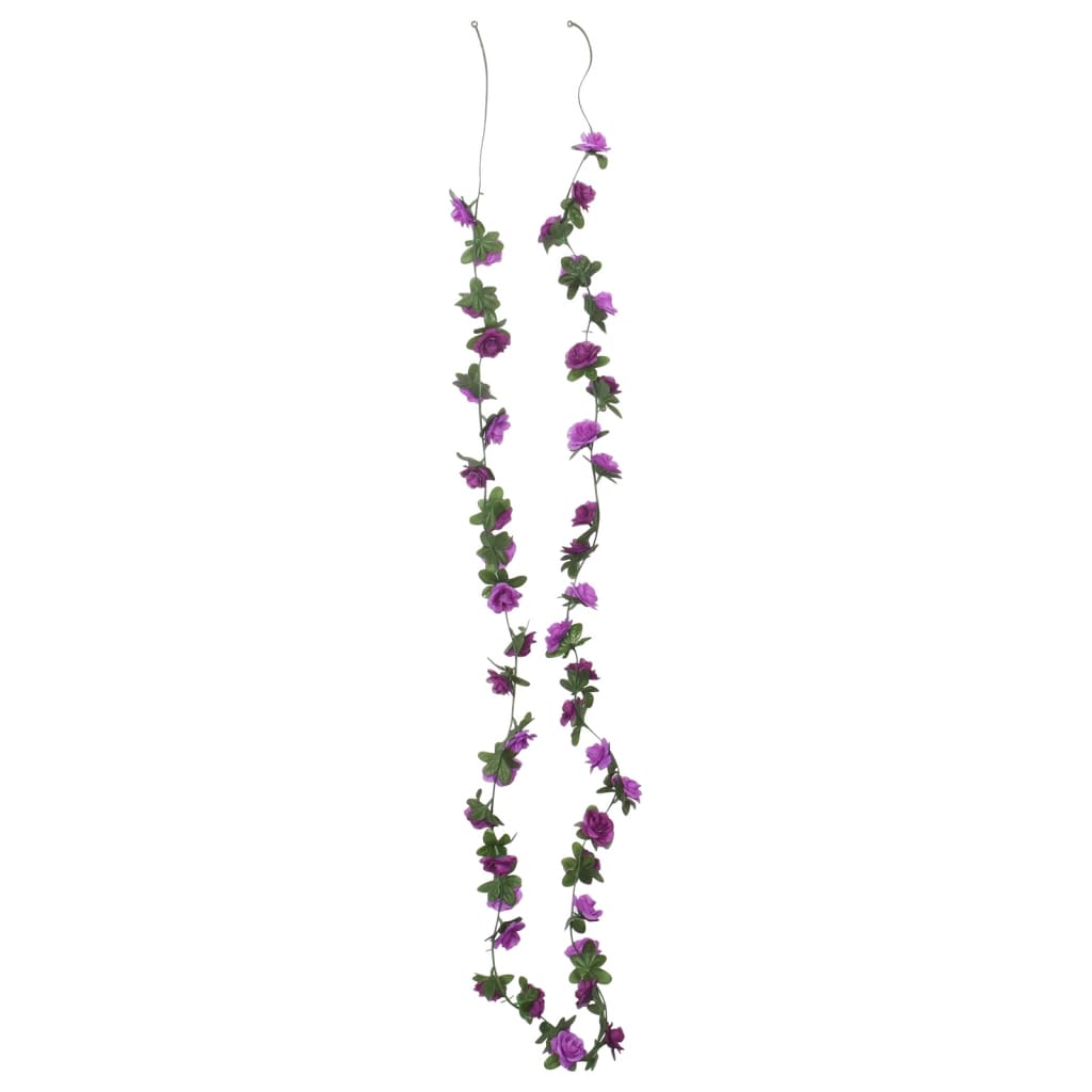 Vidaxl Christmas garlands with flowers 6 st 240 cm light purple