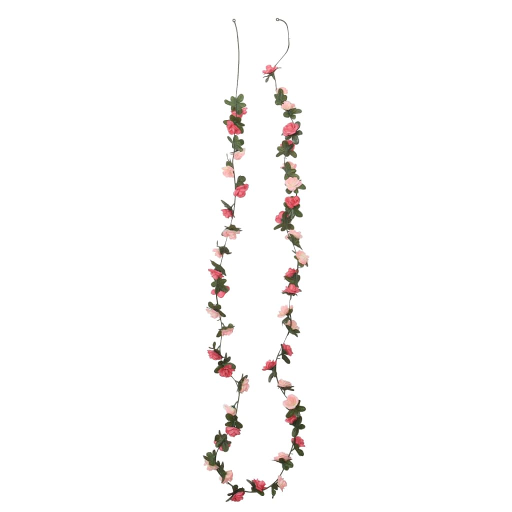 Vidaxl Christmas Garlands med blommor 6 st 240 cm rosé