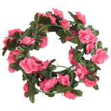 VidaXL Weihnachtsgirlanden mit Blumen 6 Stück 240 cm rot rosa