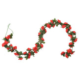 Vidaxl Garlands natalizie con fiori 6 St 240 cm rosso