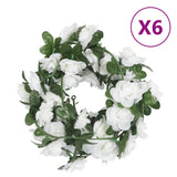 Vidaxx Weihnachtsgirlanden mit Blumen 6 Stück 240 cm weiß