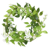 Vidaxl Christmas Garlands med blomster 6 st 200 cm hvid