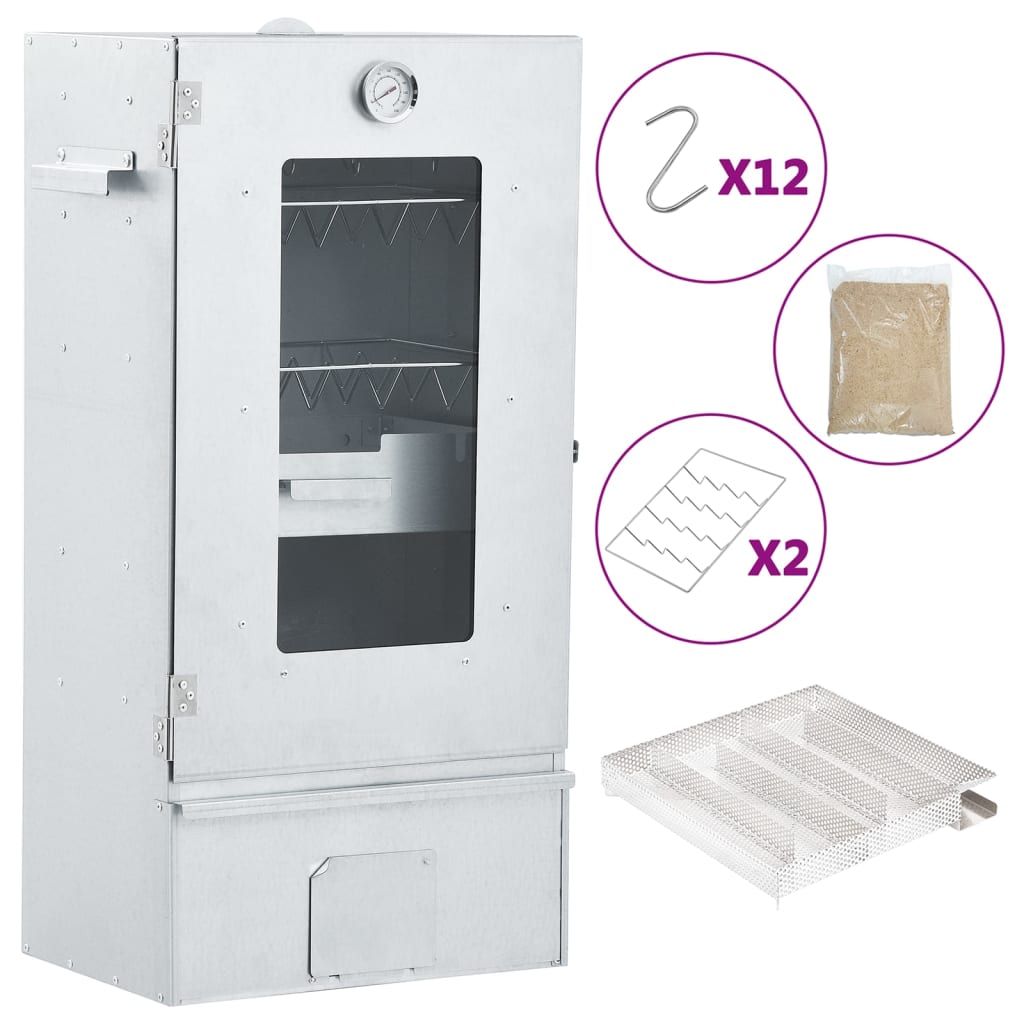 VidaXL BBQ Smoker mit Kaltrauchgenerator aus verzinktem Stahl