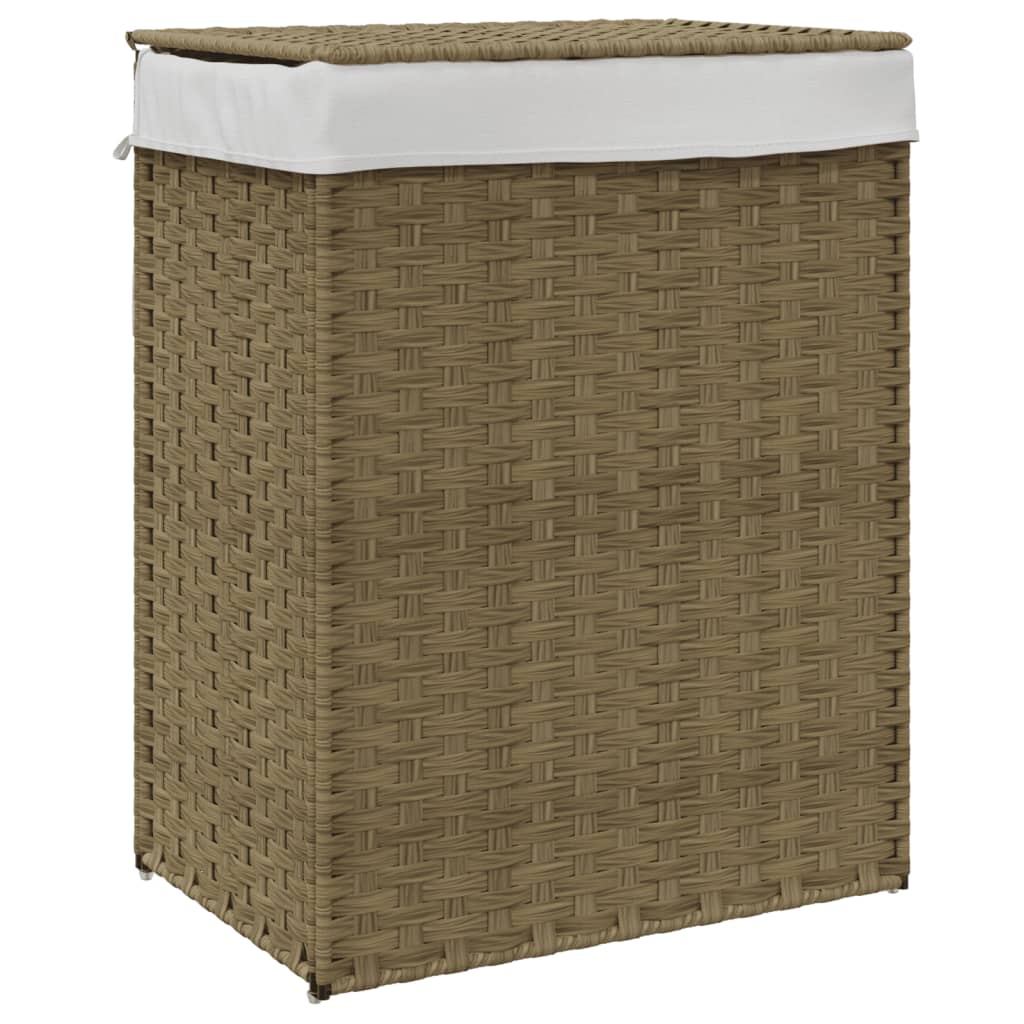 Košara za pranje perila Vidaxl s pokrovom 46x33x60 cm poli rattan