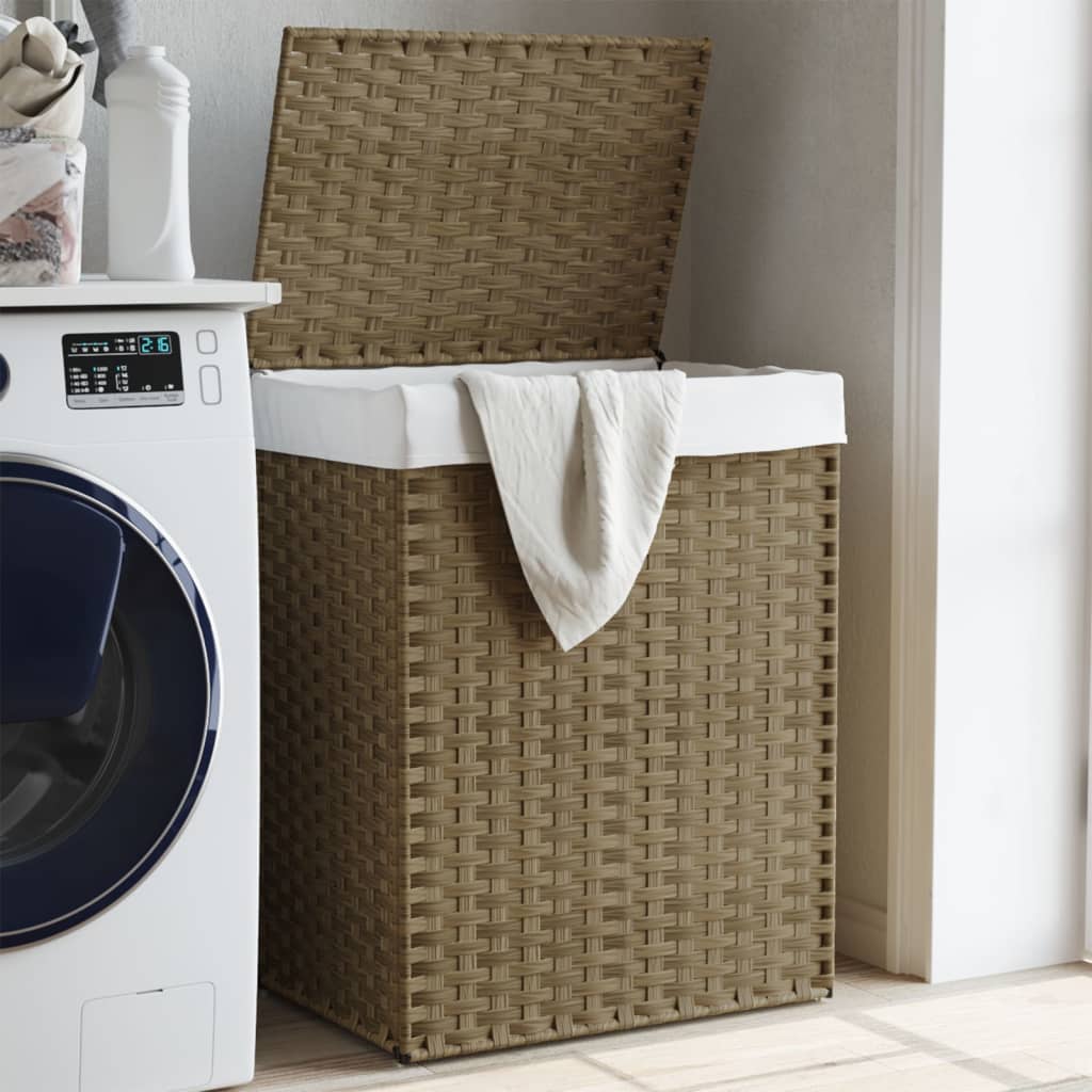 VIDAXL LAUNUNDRY BASK S víkem 46x33X60 cm Poly Rattan