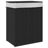 Koš na prádlo Vidaxl s víkem 46x33x60 cm Poly Rattan Black