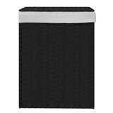 Canasta de lavandería de Vidaxl con tapa 46x33x60 cm Poly Rattan negro