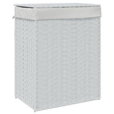 Vidaxl laundry basket with lid 46x33x60 cm Poly Rattan white