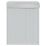 Vidaxl Waschkorb mit Deckel 46x33x60 cm Poly Rattan Weiß