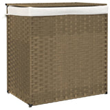 Cesta de lavandería Vidaxl con 2 compartimentos 53x35x57 cm Poly Rattan