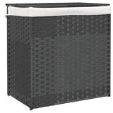 Vidaxl Laundry Košík se 2 kompartmenty 53x35x57 cm Poly Rattan Grey